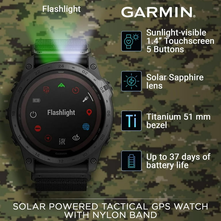 Garmin Tactix Delta Solar Tactical GPS Watch with Nylon Band