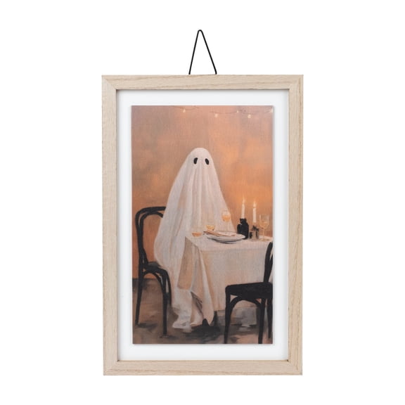 Ghostly Dinner Framed Wall Art, Multicolor, 8" x 12", Halloween by Way To Celebrate