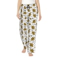 thumbnail image 2 of Kdxio Women's Comfy Stretch Hohey Bee Golden2Print Drawstring Pajama Pants-Medium, 2 of 9