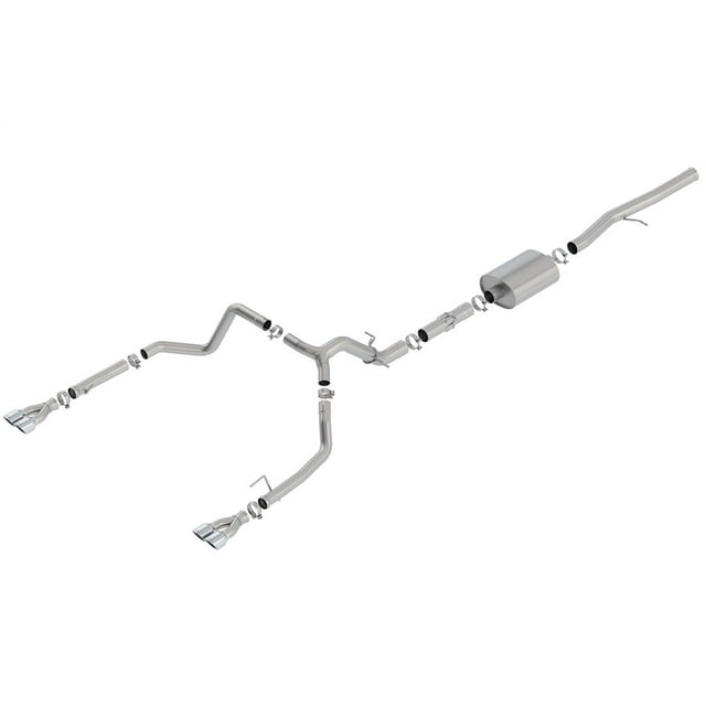 Borla Exhaust System Kit 140784 ATAK Series Cat Back System; T304 Stainless Steel; With Muffler; 3-1/2 Inch Pipe Diameter To 2-3/4 Inch Pipe Diameter; Single Exhaust With Dual Exit; Split Rear Exit