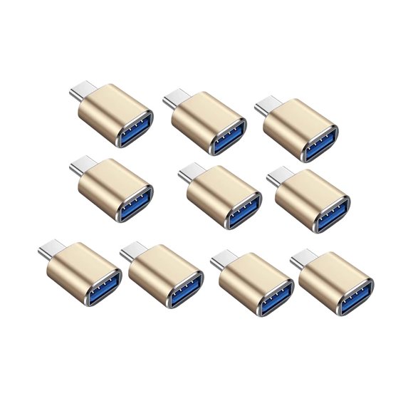 Adaptador MINCHEN tipo C macho a USB 3.0 hembra, paquete de 10 unidades, dorado
