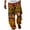 Orange, variant on Men's Casual Pants Printed Mid Waisted Dashiki Traditional Style Trouser Summer Hawaii Holiday Beach Floral Pants Travel Hiking Fall Pants with Pockets