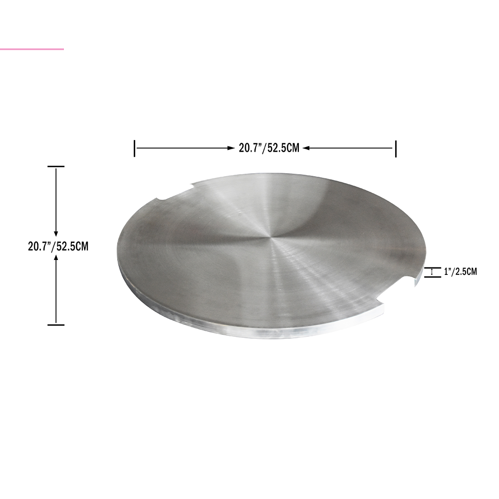 Elementi Stainless Steel Outdoor Metropolis Fire Pit Table Cover Durable Round 21 x 21 x 1 inches Grill Fire Ring Lid Firepit Accessory