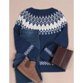 thumbnail image 2 of Fair Isle Sweaters Cardigans for Women Round Neck Fall Sweater Loose Casual Button Down Long Sleeve Open Front Knit Christmas Sweater S-XL Alsol Lamesa, 2 of 5