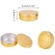 thumbnail image 2 of Paquete de 12 latas de aluminio redondas con tapa de rosca de 3.4 oz, ideales para guardar especias, dulces, té o regalar (doradas)., 2 of 7