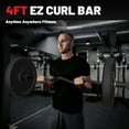 thumbnail image 2 of ROALW 4FT EZ Curl Bar 500LB, Olympic Barbell for 3" Plates, Home Gym, Black, 2 of 8
