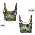 thumbnail image 6 of Sports Bra For Women, Cute Parrot Monstera Flower Sports Bras For Women High Support, Workout Tank Tops Woman With Removable Cups, 6 of 8