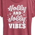 thumbnail image 3 of Instant Message - Holly And Jolly Vibes Christmas - Women's Short Sleeve Graphic T-Shirt, 3 of 6