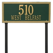 Personalized Whitehall Products Double Line Estate Lawn Plaque in Green/Gold