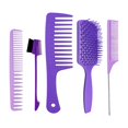 thumbnail image 1 of 1 juego de peines para cabello natural, largo, grueso y , cabello húmedo Púrpura Zulema Cepillo de peine de pelo hueco, 1 of 6