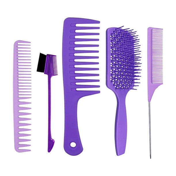 1 juego de peines para cabello natural, largo, grueso y , cabello húmedo Púrpura Zulema Cepillo de peine de pelo hueco