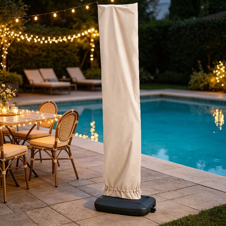 heavy duty patio umbrella covers Cover for Outdoor 420D Oxford Fabric with Pole & Zipper, Easy Install Waterproof, UV Resistant, Prevents Fading & Rips Fits 914ft Cantilever & rain or shine Heavy-Duty Umbrella Covers, Ripstop, Patio/Outdoor