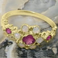 thumbnail image 5 of LBG British Made 10k Yellow Gold Natural Ruby & Opal Womens Engagement Ring - 33 size options - Size 6, 5 of 7