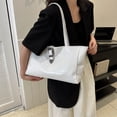 thumbnail image 3 of Bolsa De Hombro Bolso de hombro con patrón de piedra para mujer Bolso de mano de gran capacidad de cuero PU (Blanco) Tmvgtek Para Estrenar, 3 of 3