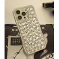 thumbnail image 5 of iPhone 14 Pro Max Bling Glitter Case,Luxury Shiny Diamond Crystal Rhinestone Sparkly Jewelled Gemstone 3D Handmade Clear Cover Case for Women Girls with iPhone iPhone 14 Pro Max 6.7'', 5 of 5