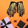 thumbnail image 4 of Reusable Gloves Halloween Bone Skeleton Goth Racing Full Gloves, 4 of 9