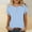 Light Blue polka dot t shirt for women a1, variant on Polka Dot T-Shirt For Women Short Sleeve Round Neck Button Down Casual Basic Top Party Wear Fashion Clothes, Red M