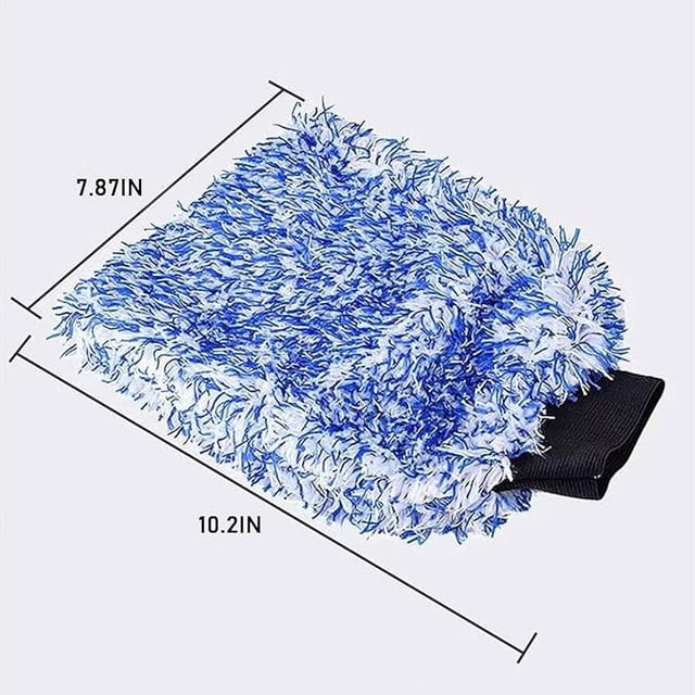C Microfiber Car Cleaning Gloves Long Pile Fleece With Soft Touch, Absorbent Material And Polyester Build For Auto Detailing And Vehicle Wash 11.8X7.1X0.6In 0.3Lb