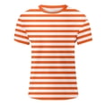 thumbnail image 4 of YANGXINX Mens Carnival Striped T-Shirts Texture Color Block Crew Neck Short Sleeve Tees Soft Breathable Casual Loose Pullover Tops, 4 of 4