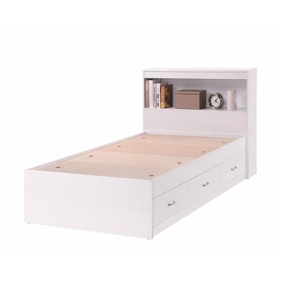 Pemberley Row Engineered Wood White Twin Captain Storage Bed Rectangular 85.6" Unassembled