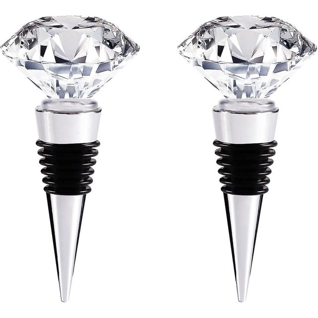Tapones de cristal para botellas de vino y bebidas: decorativos y reutilizables (2 piezas de cristal)