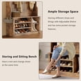 thumbnail image 4 of Asofer Modern Hall Tree with Shoe Storage Bench, Coat Rack and Shelves, Entryway Organizer for Mudroom, Foyer & Front Entry, Rustic Retro, 4 of 7