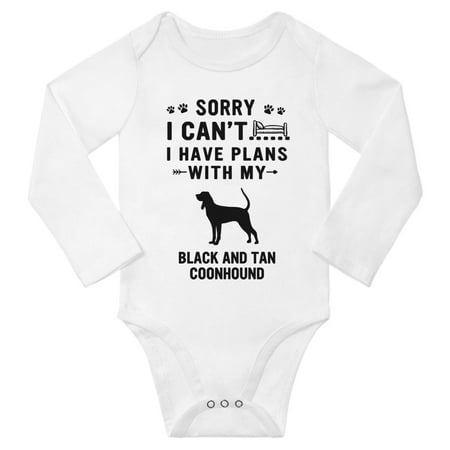 

Sorry I Can t I Have Plans With My Black and Tan Coonhound Baby Long Sleeve Bodysuit (White 18-24 Months)