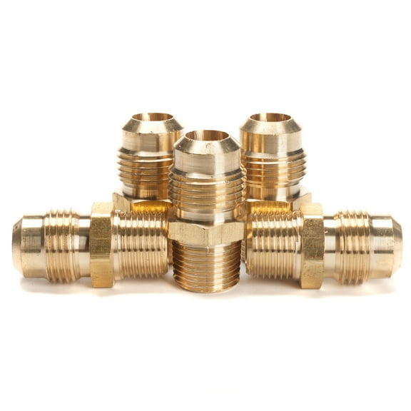 LTWFITTING Brass Flare 1/2" OD x 3/8" Male NPT Connector Tube Fitting(pack of 5)