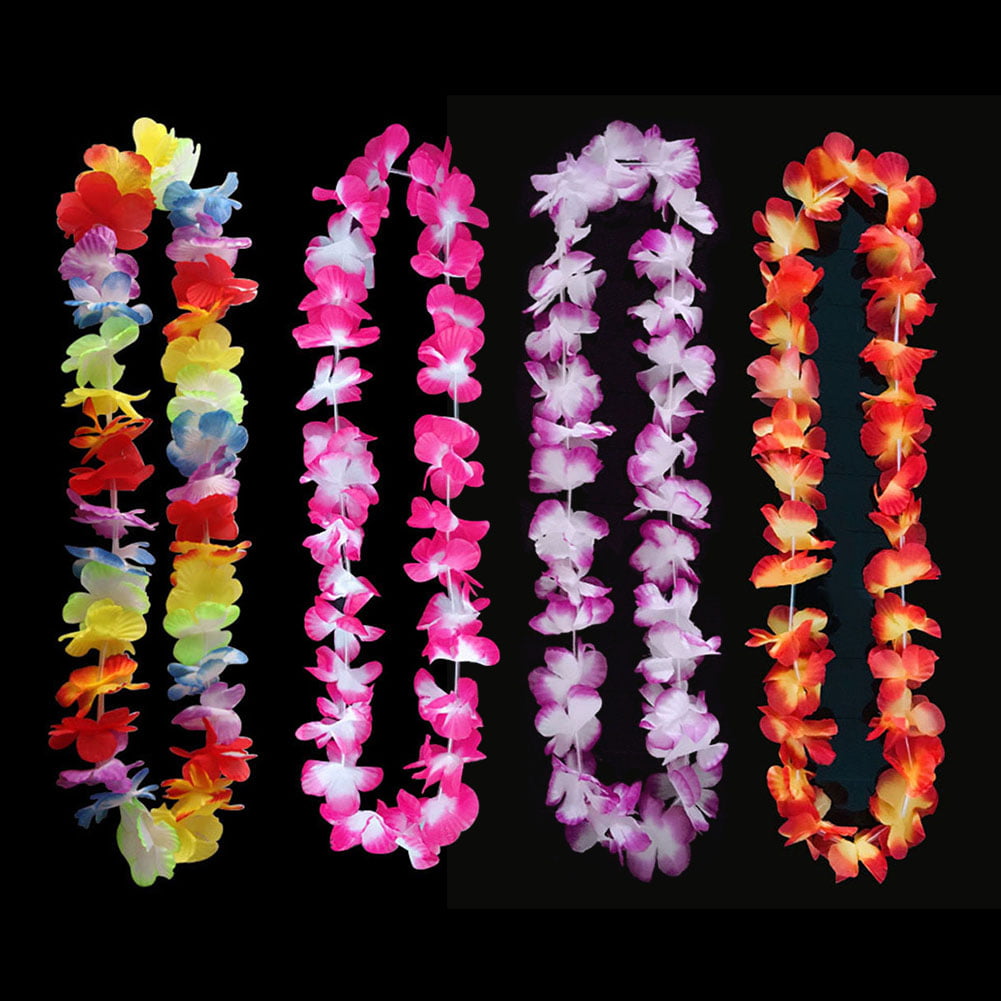 Tropical Summer Hen Night Fancy Dress Party Hawaiian Flower Lei Leis Bracelets 