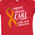 thumbnail image 4 of Inktastic Support Educate Care Limb Loss Awareness Orange Ribbon Boys or Girls Baby Bodysuit, 4 of 5