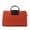 orange-red, variant on Genuine Cowhide Leather Color-block Briefcase, Women's Top-handle Shoulder Bag,Work Travel Handbag