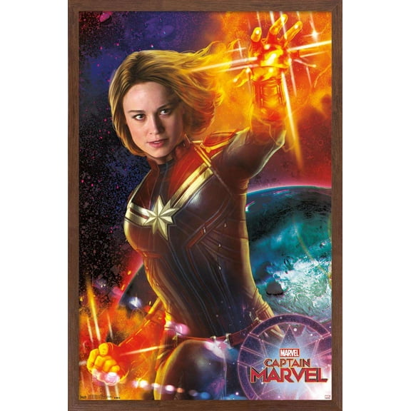 Marvel Cinematic Universe - Captain Marvel - Energy Wall Poster, 14.725" x 22.375", Framed