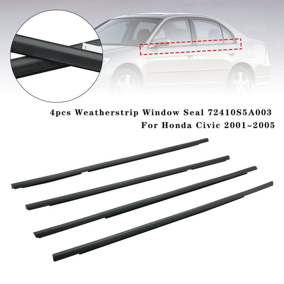 4pcs Weatherstrip Window Seal 72410S5A003 For Honda Civic 2001-2005