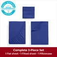 thumbnail image 3 of Mellanni Sheet Set 90 GSM Microfiber, Extra Deep Pocket, 3 Piece Twin XL, Royal Blue, 3 of 8