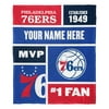 Philadelphia 76ers NBA Colorblock Personalized Silk Touch Throw Blanket