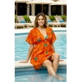 thumbnail image 4 of HAPPY BAY Women's Beachwear Summer Swim Beach Dress Cover ups for Swimwear Women Plus Size Boho Swimsuit Coverups Tops XL-XXL Orange, Tie Dye, 4 of 5