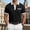 Black, variant on Mens Polo Shirts Summer Solid Casual Short Sleeve Waffle Collared Polo Sky Blue Shirts for Men Size 3XL