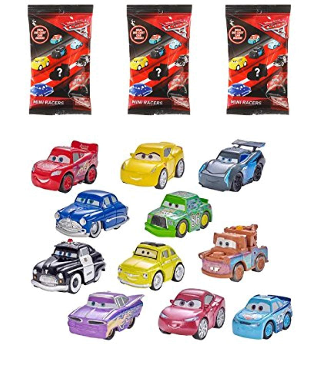 Disney Pixar Cars 3 MINI RACERS Die-Cast Car Blind Bag Lot of 3 Three #1 to #14 