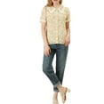 thumbnail image 2 of MODA NOVA Junior's Peter Pan Collar Lace Embroidered Casual Floral Blouse, 2 of 5