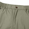 thumbnail image 3 of ZQUUVOU Men's Capris Cargo Pants Drawstring Casual Outdoor Beach Pants A-Green, 3 of 8