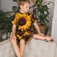 thumbnail image 4 of Fotbe Vibrant Sunflower Blooms Pijama Estampada de 2 Piezas para Niños – Ropa de Dormir de Manga Corta Cómoda para Niños y Niñas, Camiseta y Shorts de Algodón-XX-Large, 4 of 6