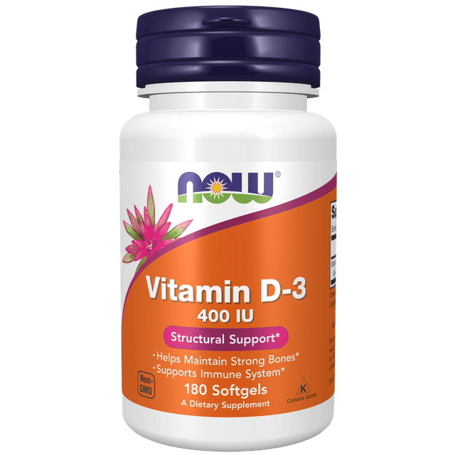 Now foods | Vitamina D-3 400 UI 180 Cápsulas para la salud ósea e inmune