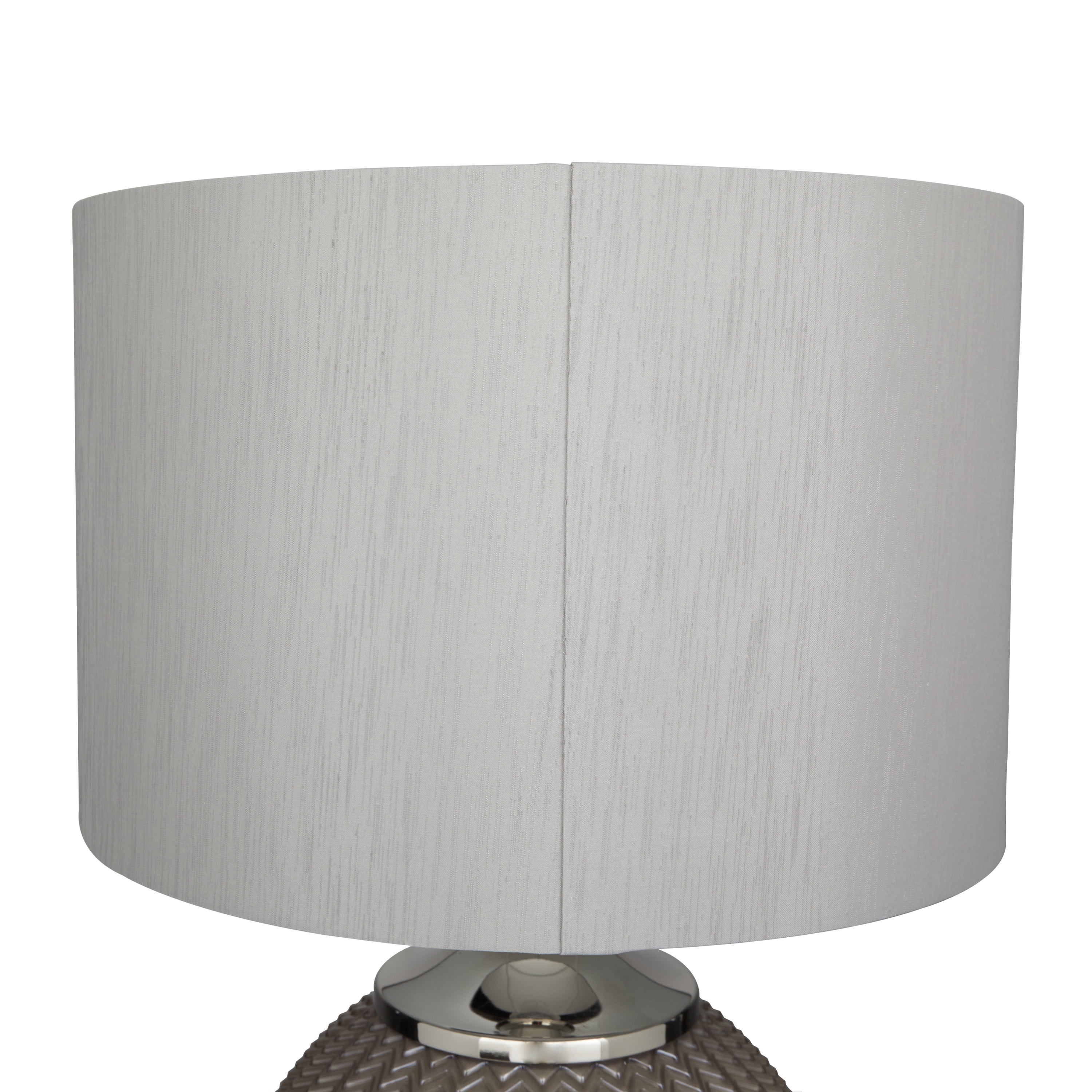 DecMode 27" Gray Table Lamp with Gray Fabric Shade