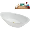 thumbnail image 2 of 71" Streamline NB6360GLD Soaking Glossy White Freestanding Tub and Tray With Internal Drain in Polished Gold, 2 of 7