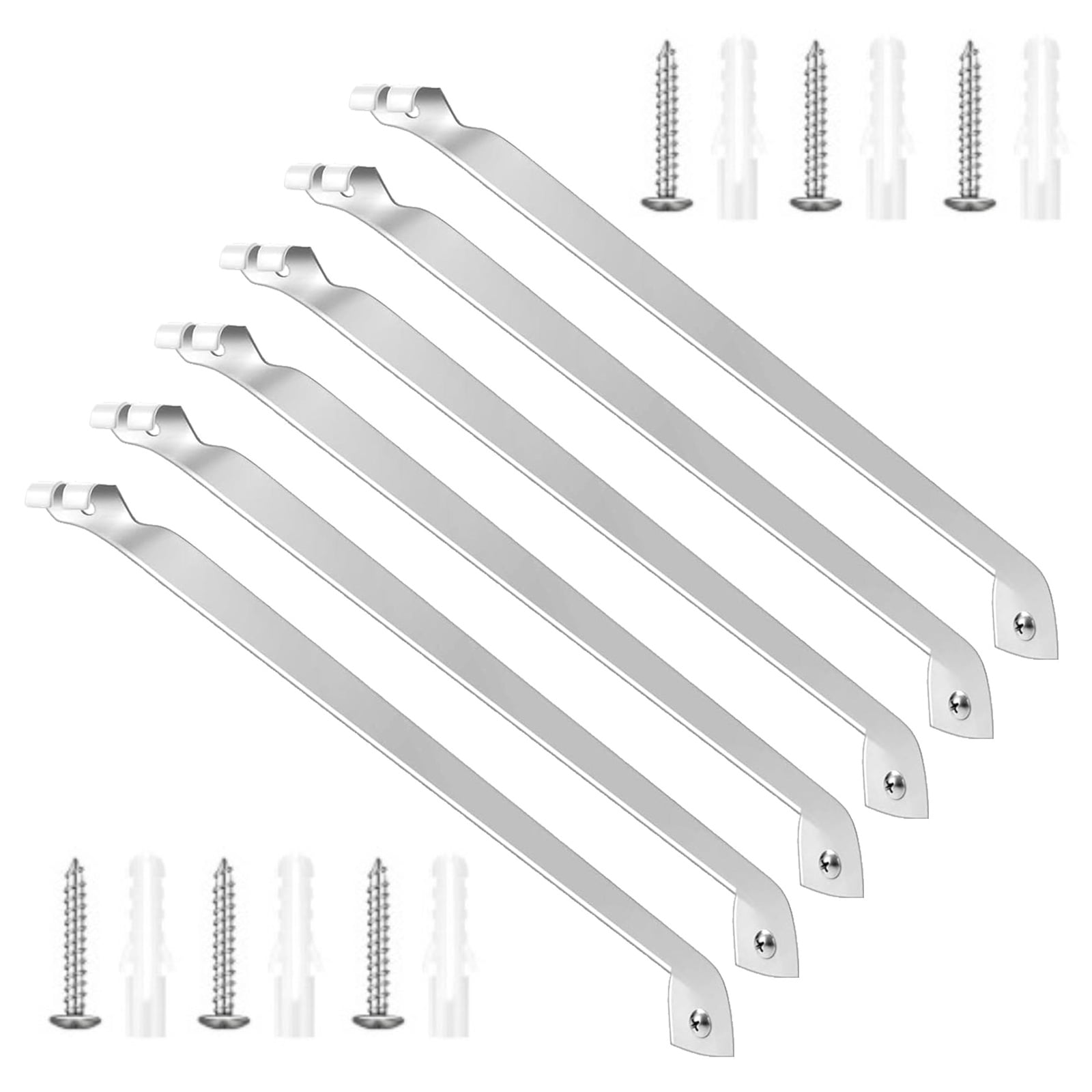 RUISINERY Pack of 6 Wire Shelf Brackets for Closet Organization 17Inch Stainless Steel Wall Mount With Screws and Anchors