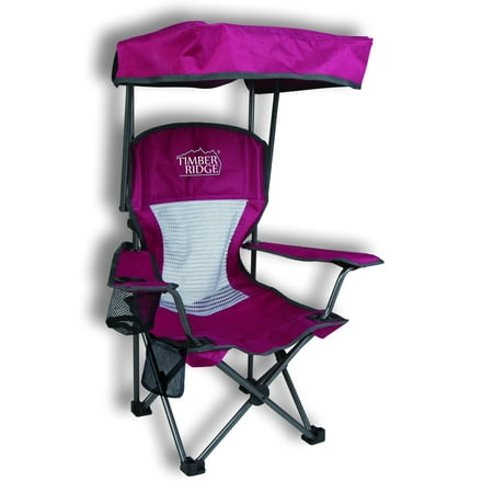 Purple Kid's Folding Chair with Canopy and Durable Carry