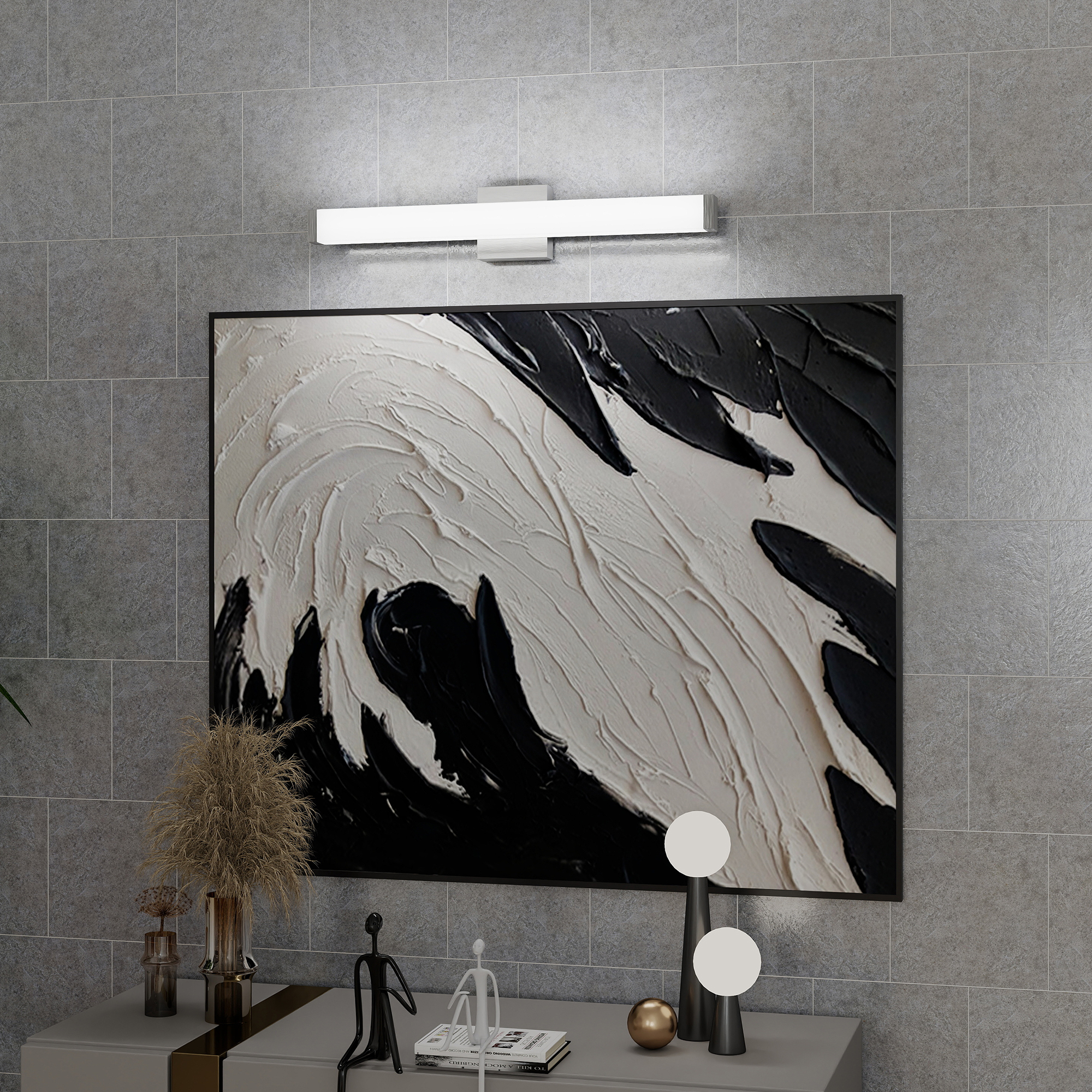 Leumius 25" Bathroom Vanity Light, Over Mirror Bathroom Vanity Light for Mirror Shower Bathroom Hallway Porch Chrome