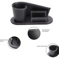 thumbnail image 3 of Multifunctional Desktop Pencil Case, PU Leather Box, Round, Black, 3 of 5