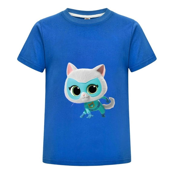 Kids SuperKitties T-Shirt – Cartoon Cat Hero Top for Boys Girls – Soft Summer Tee with Colorful Print – Playwear Gift Idea – Short Sleeve Casual Shirt