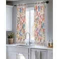 thumbnail image 5 of Boho Pink Flowers Sheer Curtains 54 Inch Length 2 Panels Set for Living Room/Bedroom, Colorful Floral Spring Vintage Botanical Kitchen Curtains Grommet Semi-Sheer Curtains Window Treatments 42"x54"x2, 5 of 7